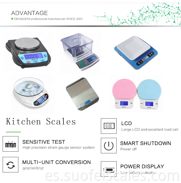 SF-400D 600G 0.01G SUOFEI Escala de precisión digital Digital Food Kitchen Lab Balance Escalas de pesaje